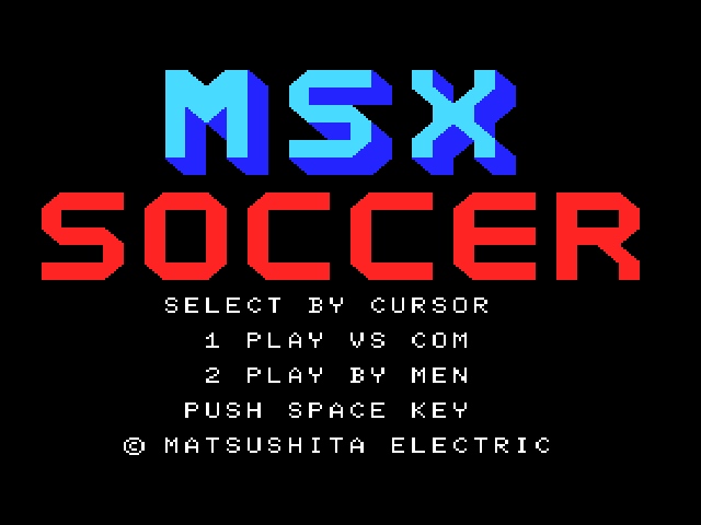 MSX Soccer Title Screen